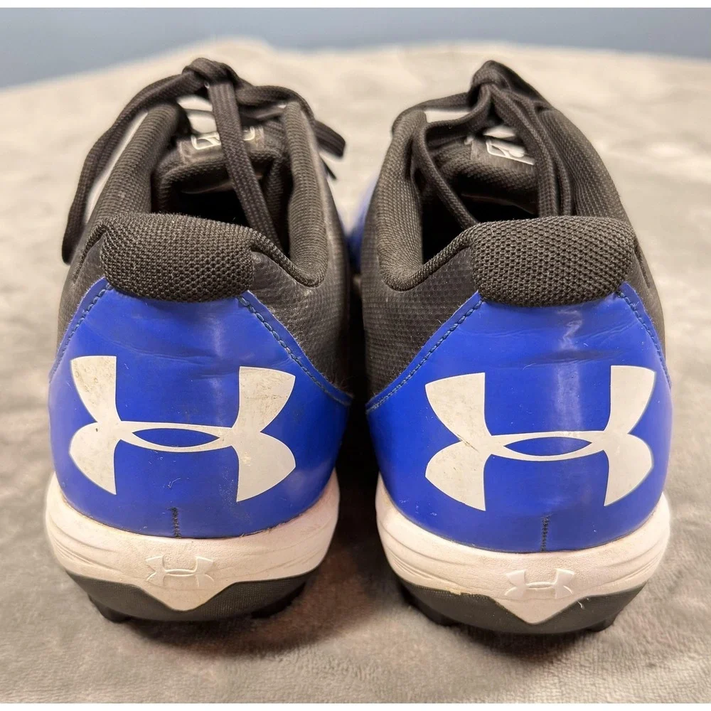 Under‎ Armour Molded Cleats Shoes Mens Size 9 Blue Black Baseball 1297317-001